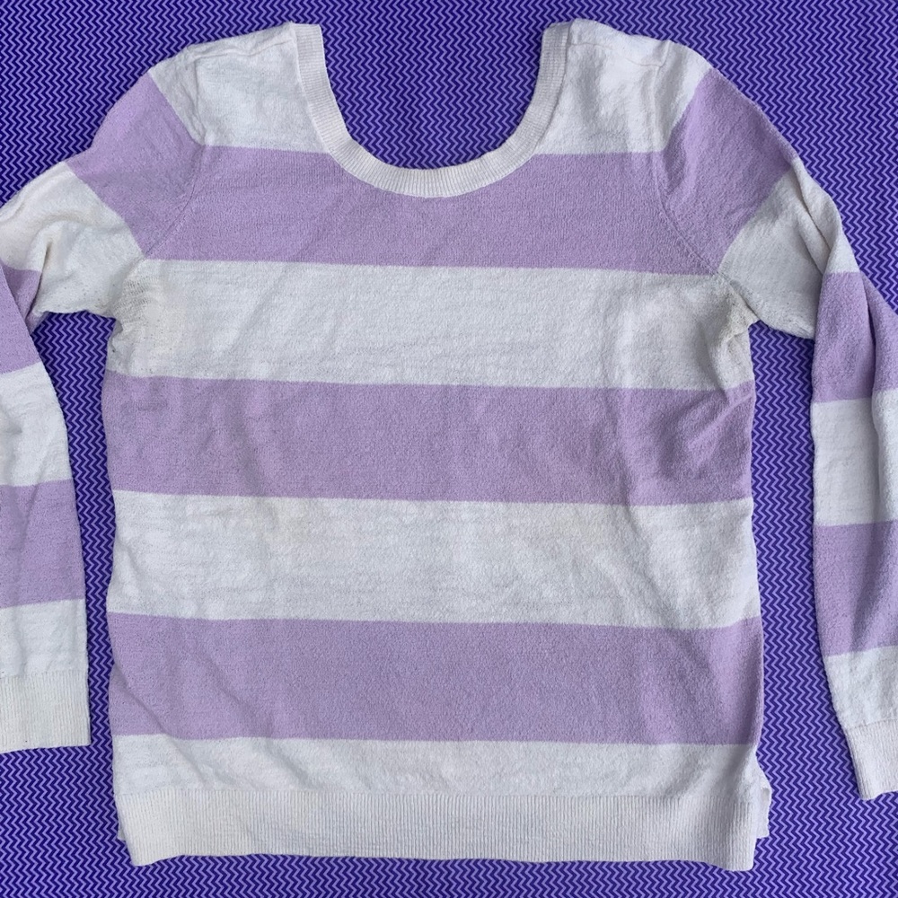 LOFT Scoop Neck Striped Sweater
